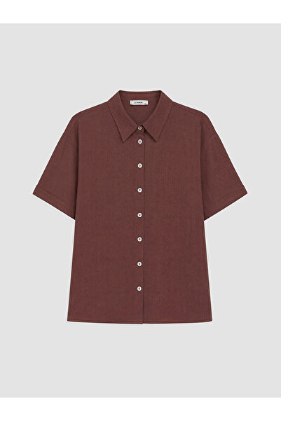 LC Waikiki Trendlucky Women's Linen Blend Shirt with Difference in Color