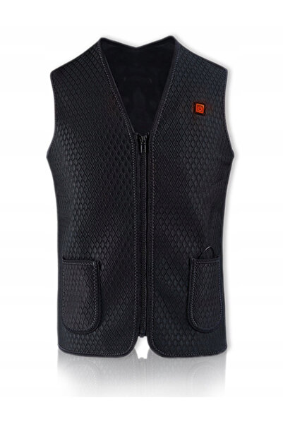 OnShop Vesta unisex cu sistem de incalzire, Onshop, Poliester/Bumbac, Negru, XL
