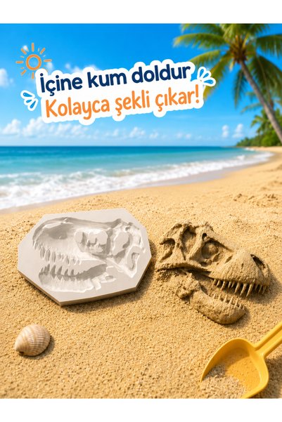 GiginGo Dinazor Fosil Şekli Çıkartabilen Deniz ve Sahil Oyuncağı - İçine Kum ...