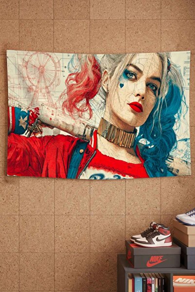 gxe.art Harley Quinn Ženska junakinja Nacrt Dekorativna zidna obloga Tapiserija