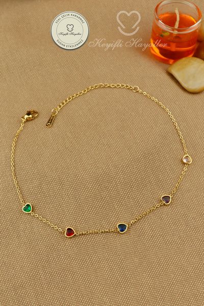 Keyifli Hayaller Bijou Anklets - Gold-colored - Zircon