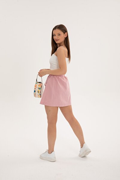 harmony factory High Waist Pocketed Mini Cargo Skirt Pink