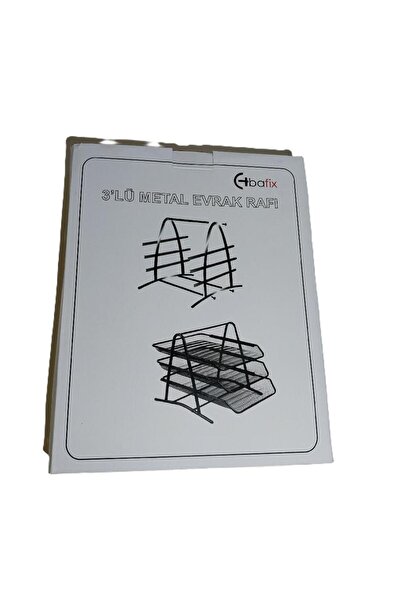 Bafix Document Shelf Metal Perforated 3-Piece Black Metal Document Shelf