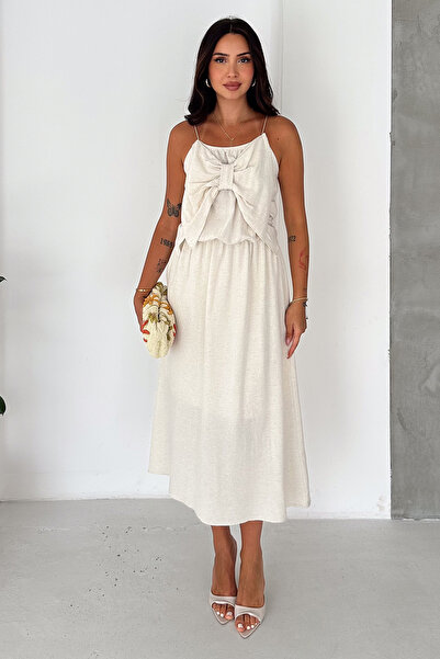 Noa&Noa Women's Strappy Bow Detailed Midi Dress