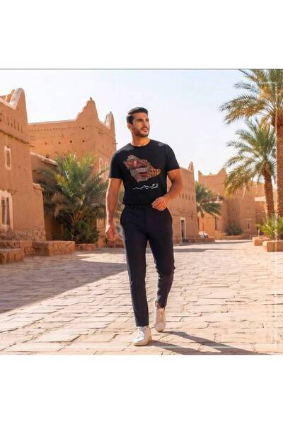 Generic Saudi Heritage Map Graphic T-Shirt – Premium Cotton Unisex Casual Tee...