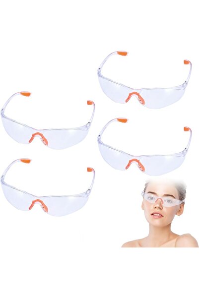Arabest 4-Piece Transparent Safety Glasses,Scratch-Resistant Eye Protection,f...