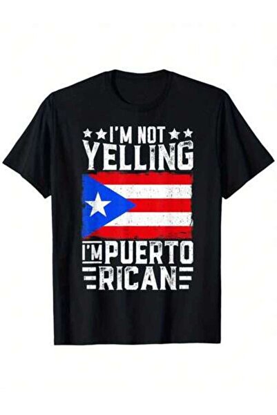 NOURAM تي شيرت I'm Not Yelling Puerto Rico مناسب للرجال والنساء للأنشطة الخار...