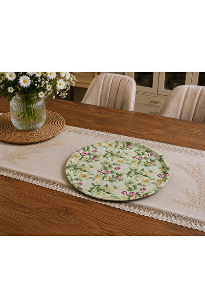 Zucci Home Round Decorative Tray with Leather Non-Slip Base |   Stylish Coffe...