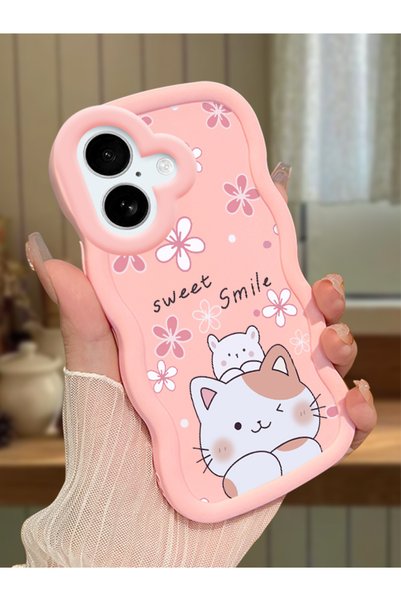 Hontinga iPhone 16 Plus Compatible Case with Camera Protector Pink Silicone C...