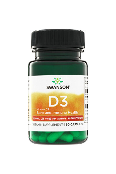 SWANSON Vitamina D3 1000 UI (25 mcg) 60 de capsule