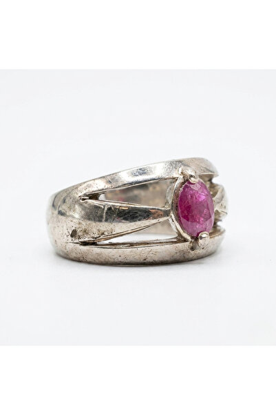 Generic 925 Sterling Silver Rhodium Plated Men's Yaqot Ruby Ring 11x24mm Oval...
