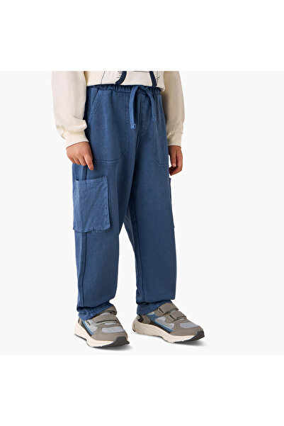 Juniors Boys Joggers with Cargo Pockets - Cotton - Drawstring Waist
