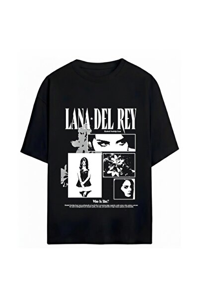 SVART WEAR Tricou oversize unisex cu imprimeu Lana Del Rey, 100% bumbac