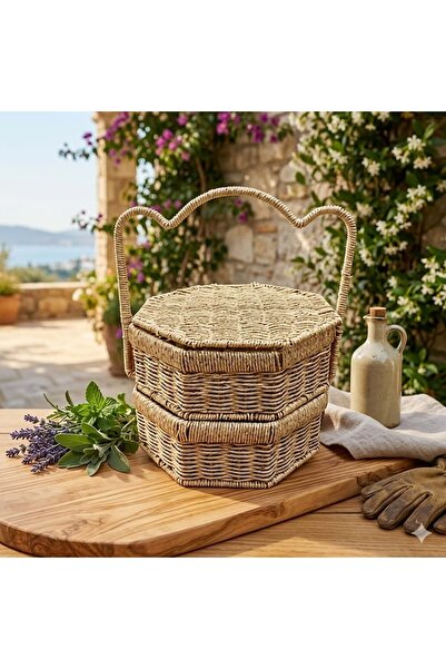 ÇİFTÇİ Konak Shopping 2508096 - Wicker Basket with Handle 2-Layered
