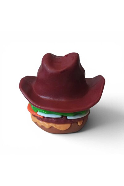 Hureggo vintage Saloon Burger Kovboy Şapkalı Hamburger Figür Oyuncak - 5 cm