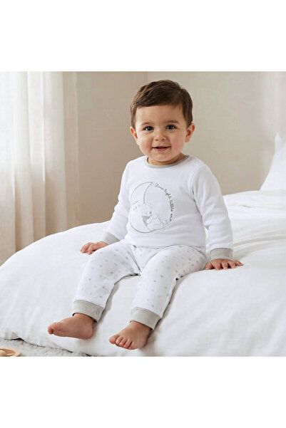 Disney Cotton Crew Neck Long Sleeves Sleepsuit with Winnie the Pooh Print