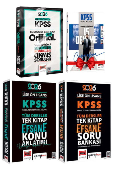 Yargı Yayınları 2026 KPSS Lise-Ortaöğretim Orijinal Konu Çıkmış Sorular+Lise ...