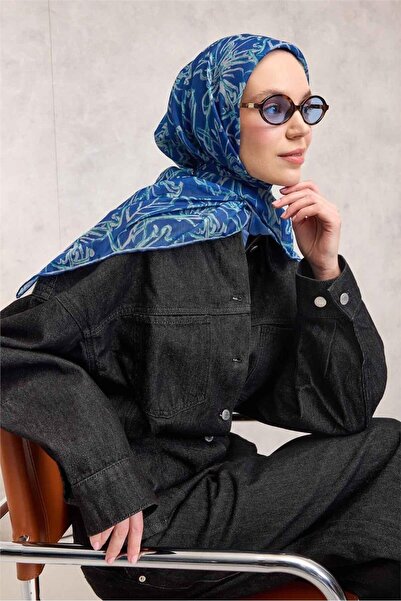 Silk Home Pamuk Poliester Mekani šal tamnoplavi ljiljan Sa deznom Protivklizn...