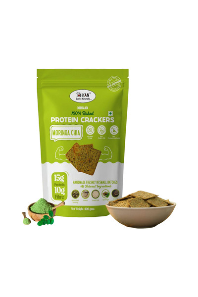 NIKHAS NIHKAN Baked Moringa Chia Protein Crackers | 100g