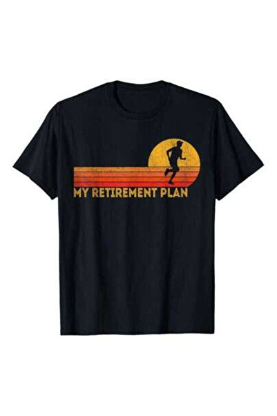 KYMC07 Funny Retired My Retirement Plan Running Runner Retro T-Shirt, 220g Pu...