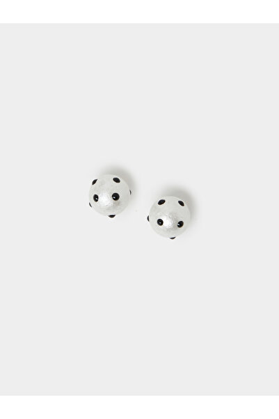 Styli White Pearl Dot Stud Earrings