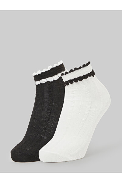 Styli Pack of 2 - Girls Scalloped Edge Detail Socks