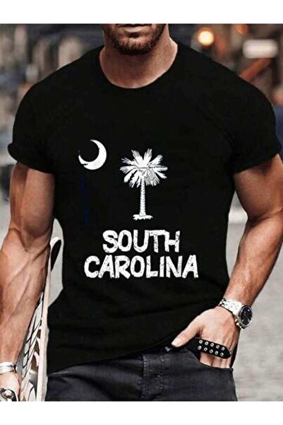 799 100% Cotton Cool South Carolina Flag Women's Men's Graphic Tee Causal Top...