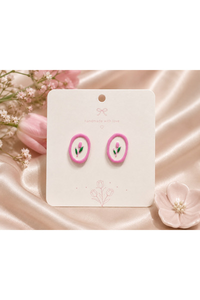 Eloré Pink Tulip Bloom Studs