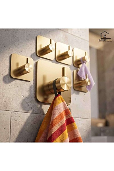 Elindor Set de 6 Elindor ®   Cârlige adezive din oțel inoxidabil, instalare f...