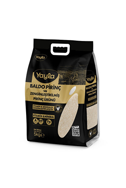 Yayla Baldo Pirinç ve Zenginleştirilmiş Pirinç Ürünü (A+B9+Fe) 5 kg
