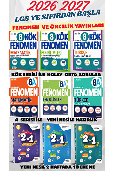 Fenomen Yayıncılık 2027 LGS 8. SINIF TÜRKÇE MATEMATİK FEN 0 DAN 8 E YENİ BAŞL...