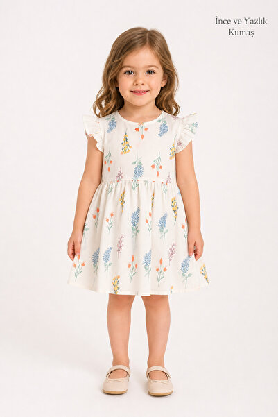 aden kids Girl's Thin Crepe Fabric Summer Dress