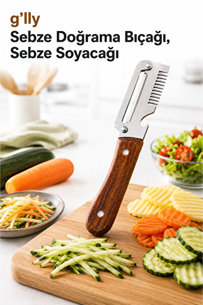 g'lly Sebze Doğrama Bıçağı Sebze Soyacağı Paslanmaz Çelik