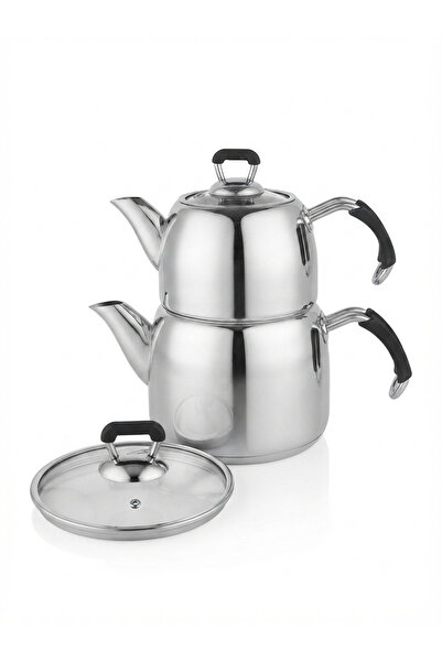 Afaq Stainless Steel Tea Pot Set 2.2L+1.2L