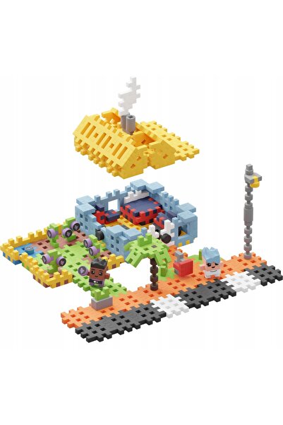 Marioinex MINI CĂsuțĂ de Oraș tip Waffle, Blocuri Elastice, 148 buc. + 2 FIGURI