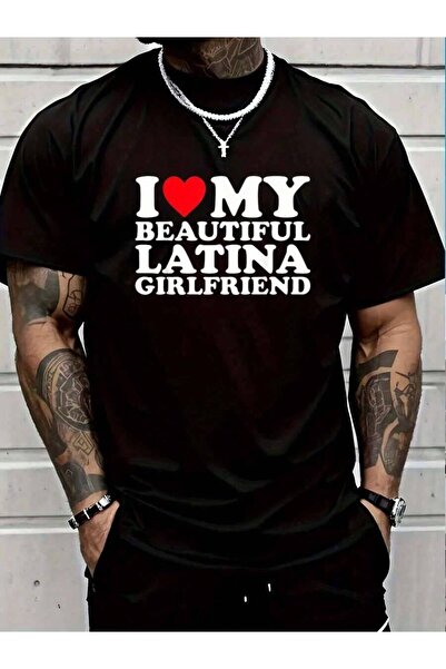 799 100% Cotton I Love My Beautiful Latina Girlfriend GF Men's Black Vacation...