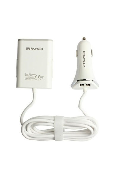AWEI C-400 Încărcător auto cu 4 porturi USB-A 9.4A Alb