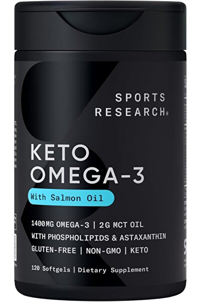 Sports Research Keto Omega Softgels | Full‑Spectrum Omega‑3 with MCT Oil & As...