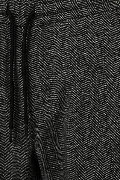 Cazador Herringbone Patterned Men's Slim Fit Jogger Sweatpants - Elastic Waist for Daily Use