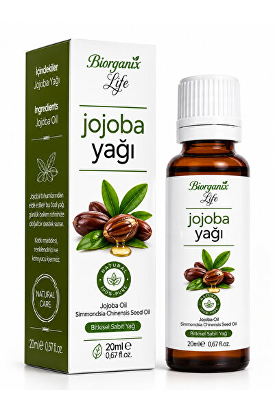 ORGANİK LİFE %100 Saf Jojoba Yağı 20 ml - Gözenek Tıkamayan Nemlendirici & Sa...