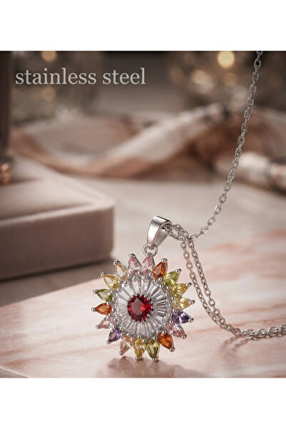 stainless steell سلسلة فولاذية 316L فضية اللون على شكل نموذج الشمس