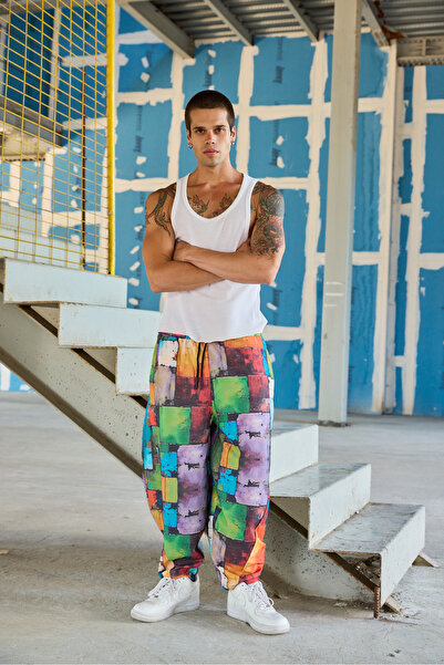Superbluemexico Men's Loose Street Style Shalwar Trousers