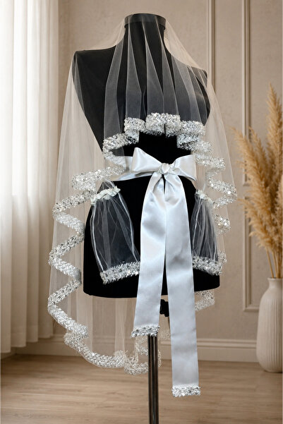 inci kostüm evi Sequin Embroidered Veil Set