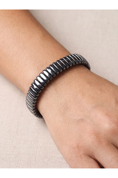 OSMANLI DEĞERLİ TAŞ Hematite Natural Stone Men's Bracelet (Model 16)