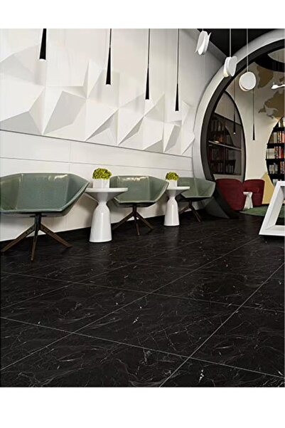 Renkli Duvarlar 14 Adet 60X60cm Siyah Mermer Desenli Floor Pvc-Lvt Yapışkanlı Yer Kaplama Parkesi Kauçuklu S74-p