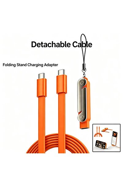Choice5 Orangebracketlin2Pcs 240W 2-in-1 USB C to Type C Fast Charging Foldab...