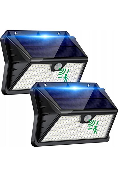 OUILA Lampă solară cu 185 de diode LED, lumină de grădină, senzor de mișcare,...