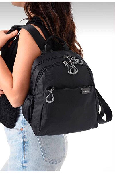 Sanmorris Çok Bölmeli Siyah Paraşüt Kumaş Suya Dayanıklı Unisex Sırt Çantası