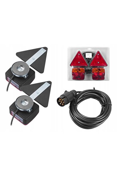 Lamex Set de lumini magnetice triunghiulare triple de 6,5M pentru remorcă și ...