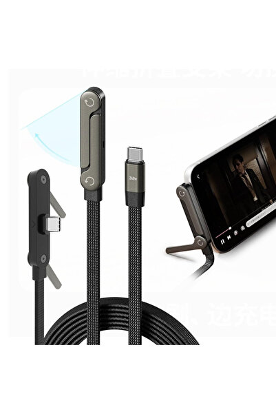 Choice 1.5m Black 240W Fast Charging Cable 5 FT，Invisible Stand Charging Cabl...